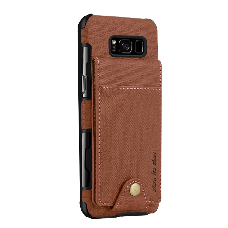 Multifunctional PU Leather Coated TPU Protection Case with Card Slots for Samsung Galaxy S8 SM-G950 - Brown-1
