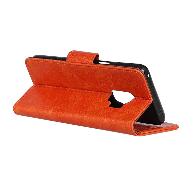 Textured Split Leather Stand Phone Casing for Samsung Galaxy S9 G960 - Orange-5