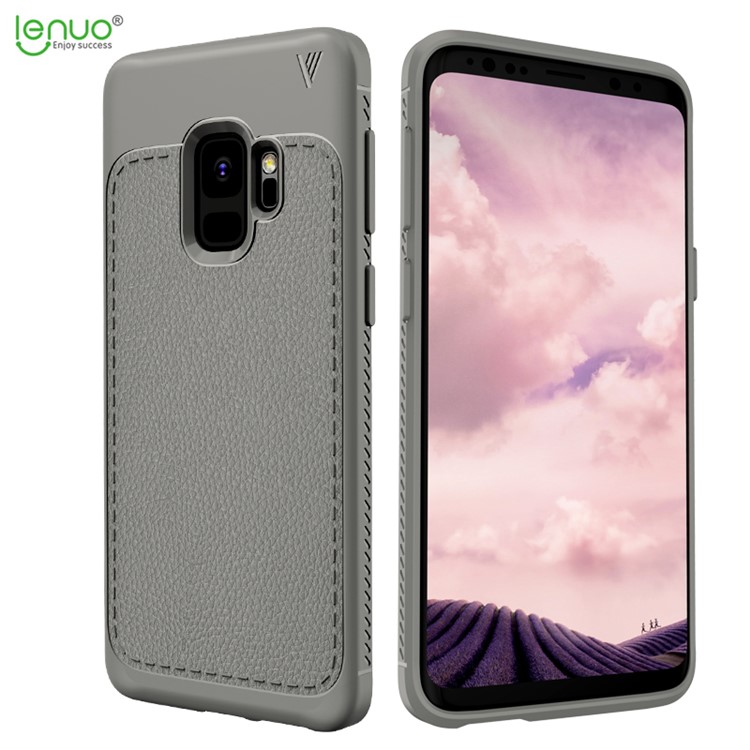 

LENUO Джентльмены Серии Litchi Кожа ТПУ Покрытие Для Samsung Galaxy S9 - Серый, Galaxy S9
