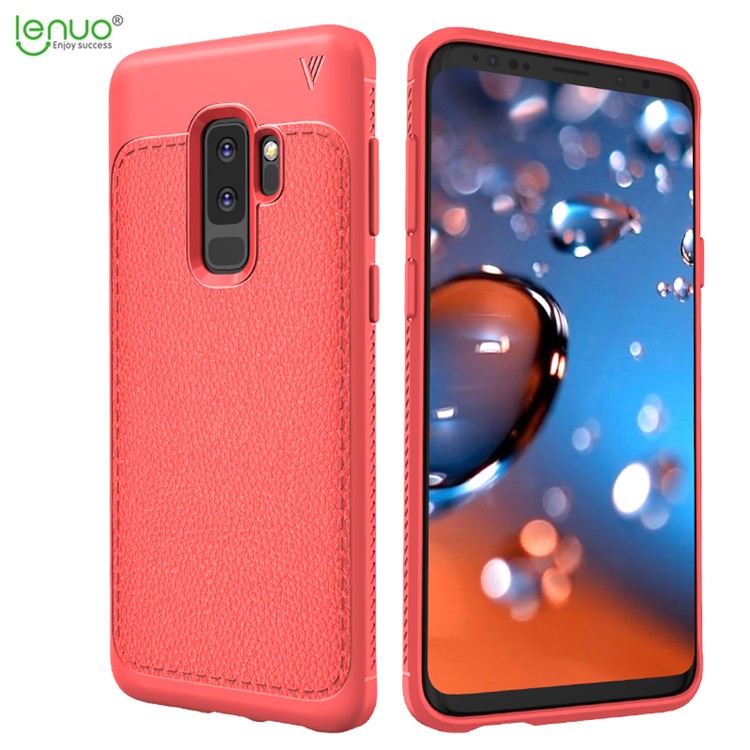 

LENUO Litchi Grain Soft TPU Phone Shell for Samsung Galaxy S9+ G965 - Red