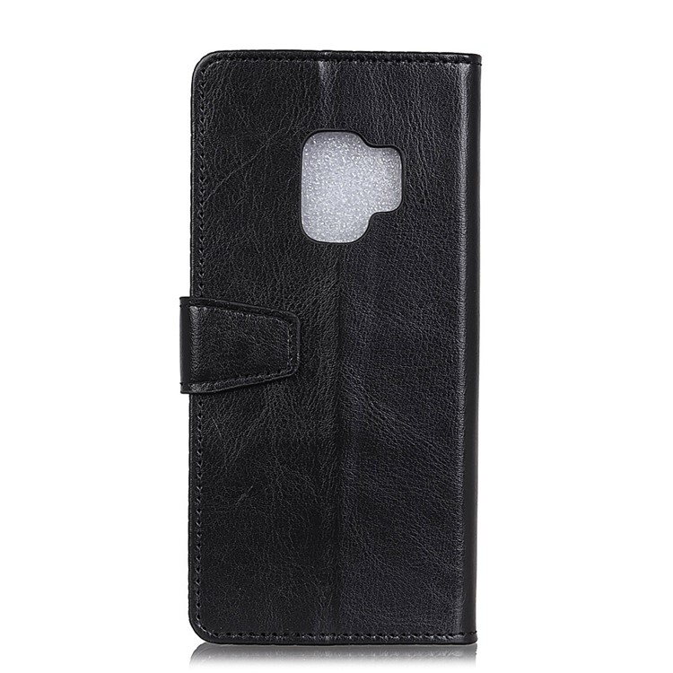 Crazy Horse Wallet Stand Leather Cover for Samsung Galaxy S9 G960 - Black-2