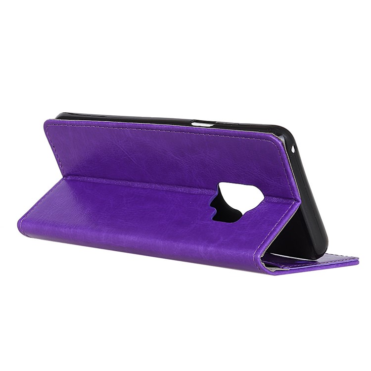 Crazy Horse Wallet Stand Leather Cell Phone Cover for Samsung Galaxy S9 G960 - Purple-7