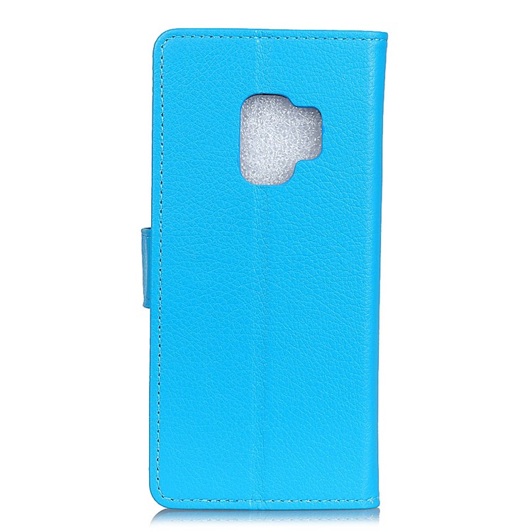 Litchi Texture PU Leather Wallet Mobile Case for Samsung Galaxy S9 G960 - Blue-2