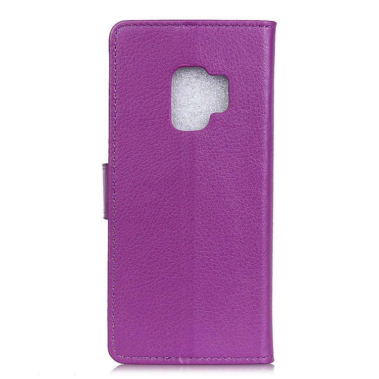 Litchi Texture PU Leather Wallet Mobile Cover for Samsung Galaxy S9 - Purple-2