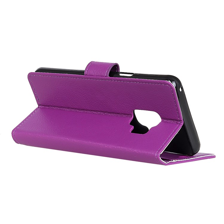 Litchi Texture PU Leather Wallet Mobile Cover for Samsung Galaxy S9 - Purple-6