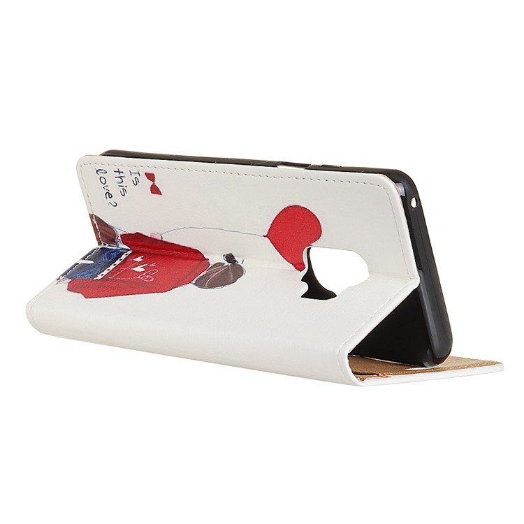 Patterned PU Leather Wallet Stand Protective Phone Shell for Samsung Galaxy S9 G960 - Is This Love-3