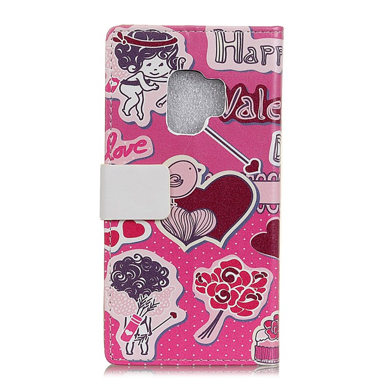 Patterned PU Leather Wallet Stand Protective Cell Phone Shell for Samsung Galaxy S9 G960 - Love Elements-2