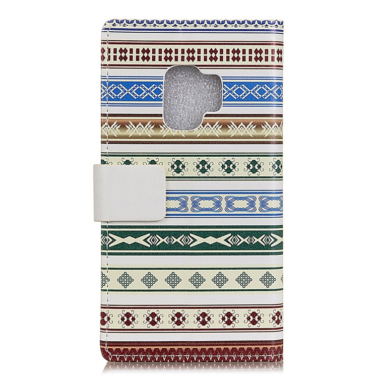 Patterned PU Leather Wallet Stand Protective Mobile Phone Case for Samsung Galaxy S9 - Patterned Stripes-2