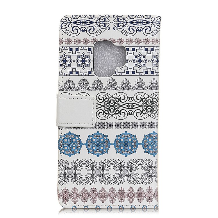 Patterned PU Leather Magnetic Wallet Stand Protective Phone Shell for Samsung Galaxy S9 G960 - Tribal Elements-2