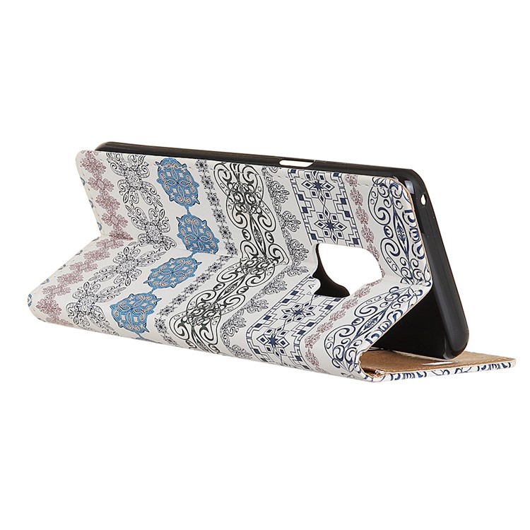 Patterned PU Leather Magnetic Wallet Stand Protective Phone Shell for Samsung Galaxy S9 G960 - Tribal Elements-3