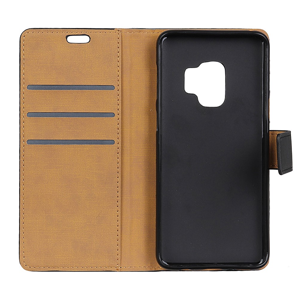 For Samsung Galaxy S9 G960 Folio Flip Stand Wallet Leather Case - Black-3