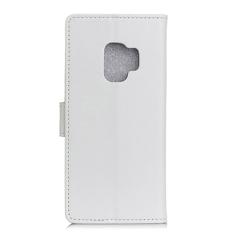 For Samsung Galaxy S9 G960 Folio Flip Wallet Leather Cover with Stand - White-2