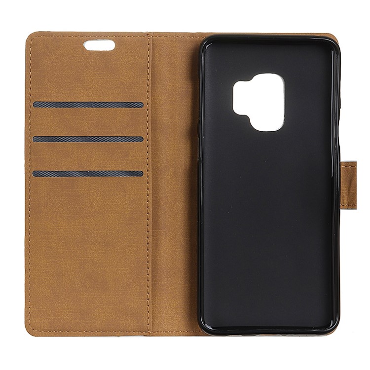 For Samsung Galaxy S9 G960 Folio Flip Wallet Leather Cover with Stand - White-3
