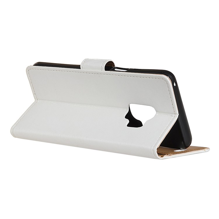 For Samsung Galaxy S9 G960 Folio Flip Wallet Leather Cover with Stand - White-4