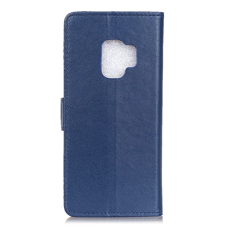 For Samsung Galaxy S9 G960 PU Leather Magnetic Wallet Cover Case - Blue-2