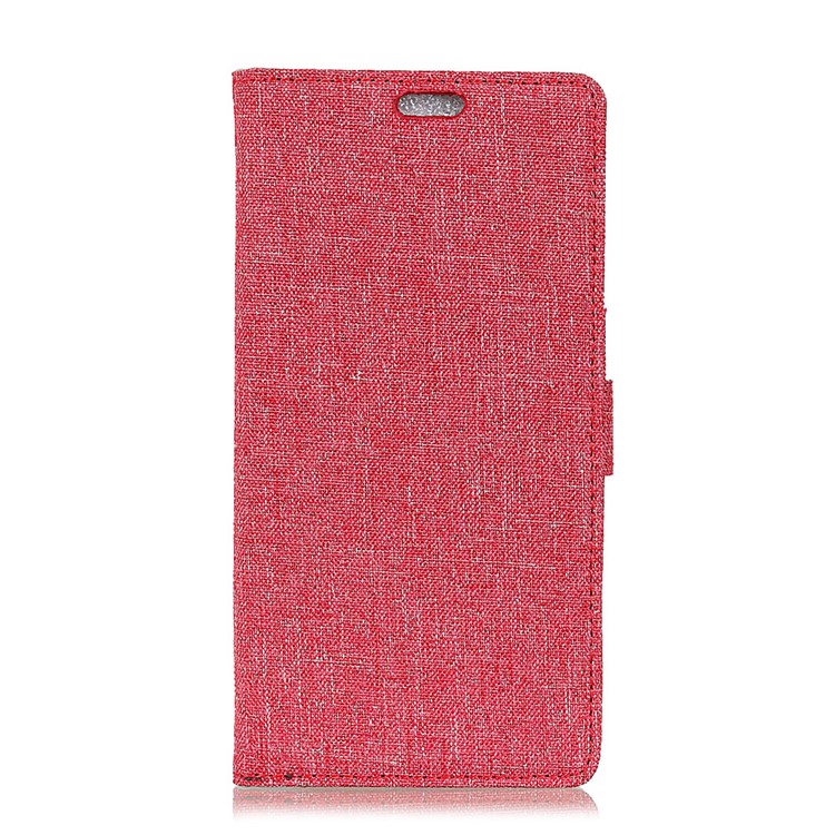 Linen Cloth Leather Card Holder Phone Shell for Samsung Galaxy S9 - Red-1