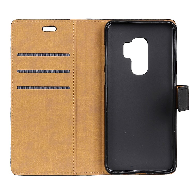 For Samsung Galaxy S9+ G965 PU Leather Wallet Stand Mobile Phone Case - Black-3