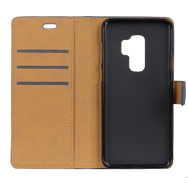 For Samsung Galaxy S9+ G965 PU Leather Wallet Mobile Case with Stand - Dark Blue-3