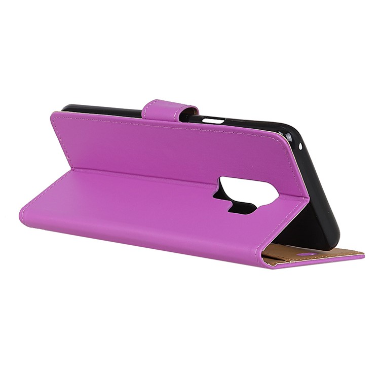 Leather Wallet Folio Flip Stand Case Shell for Samsung Galaxy S9 Plus G965 - Purple-4