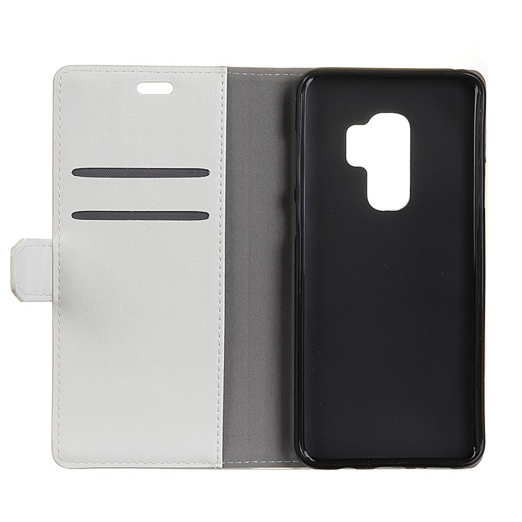 Crazy Horse Leather Wallet Cover for Samsung Galaxy S9+ G965 - White-4