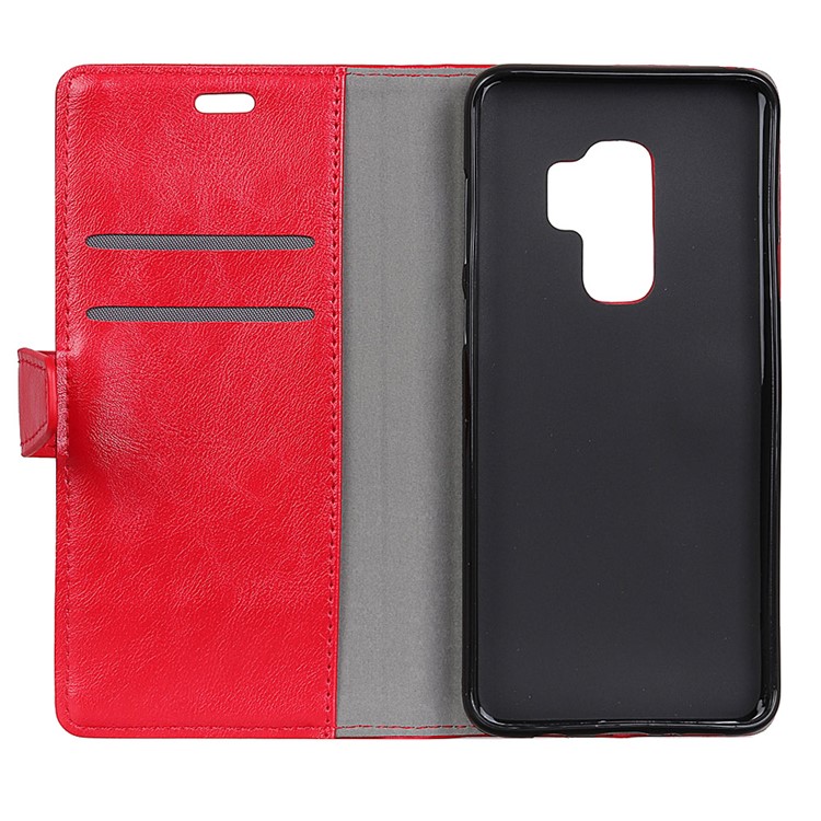 Crazy Horse Wallet Leather Stand Case for Samsung Galaxy S9+ G965 - Red-4