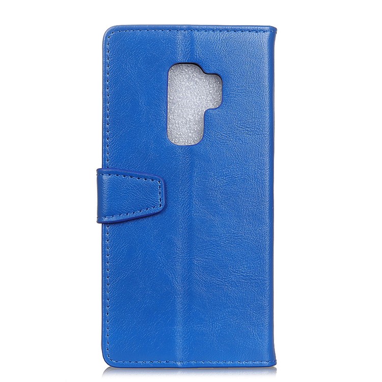 Crazy Horse Wallet Leather Stand Cover for Samsung Galaxy S9+ G965 - Blue-2