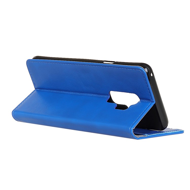 Crazy Horse Wallet Leather Stand Cover for Samsung Galaxy S9+ G965 - Blue-5
