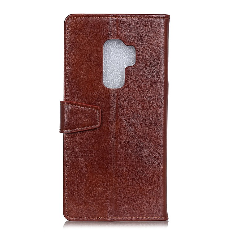 Crazy Horse Cell Phone Leather Wallet Case for Samsung Galaxy S9+ G965 - Brown-2