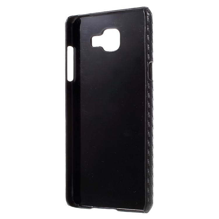 Carbon Fiber Leather Skin Hard Cover for Samsung Galaxy A5 SM-A510F (2016) - Black-2