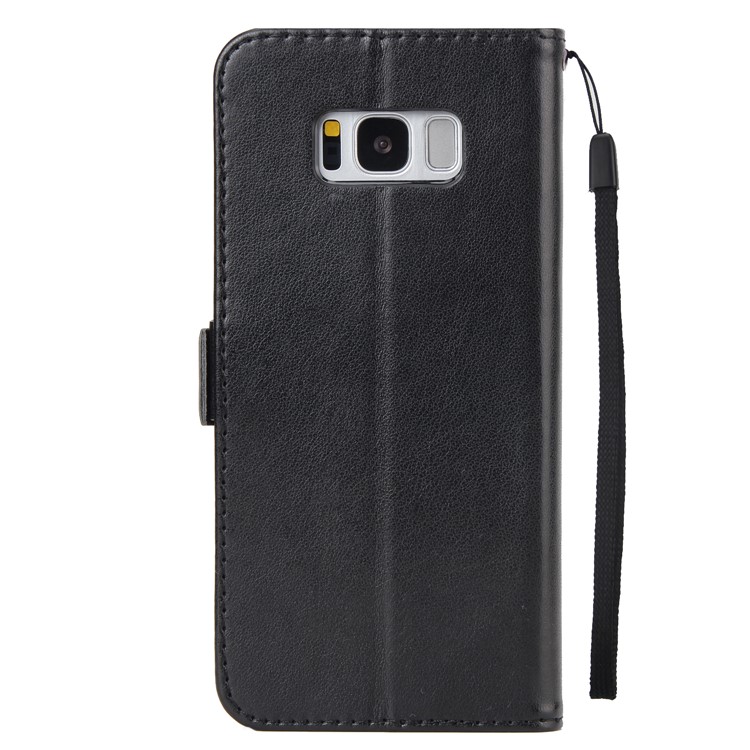 Flash Powder Flower Beauty Pattern Leather Wallet Case for Samsung Galaxy S8 SM-G950 - Black-3