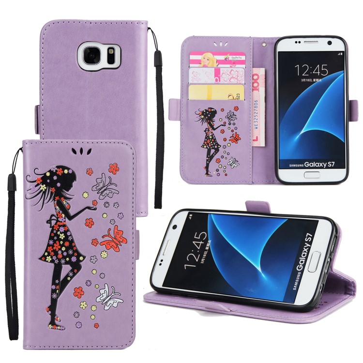 coque portefeuille galaxy s7 fleur