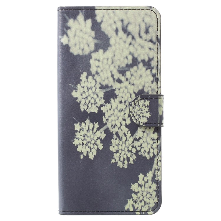 Pattern Printing Leather Wallet Stand Case for Samsung Galaxy A8 Plus (2018) - Blooming Flower-2