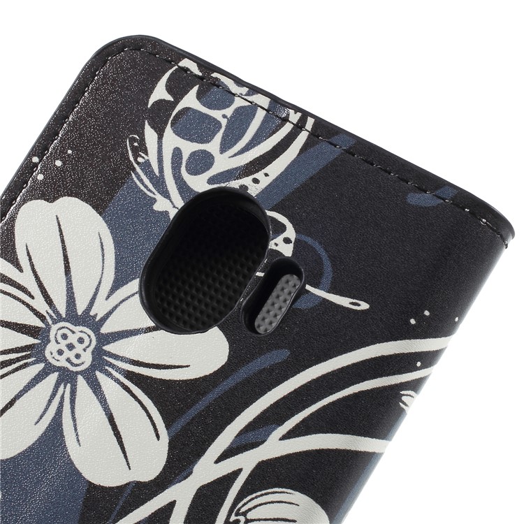 Water Transfer Printing Leather Wallet Stand Case for Samsung Galaxy J2 Pro 2018 - White Flower-8