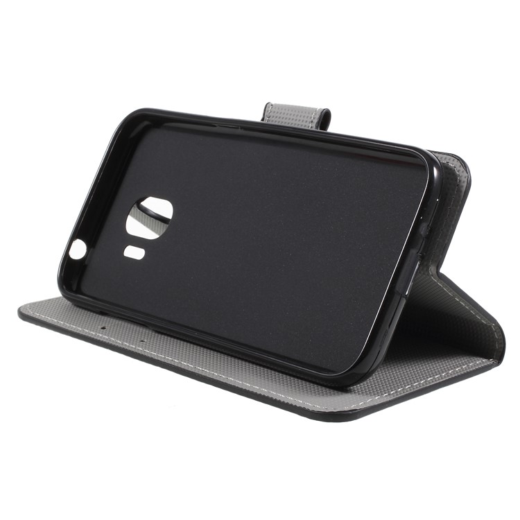 Water Transfer Printing Leather Wallet Stand Cover for Samsung Galaxy J2 Pro 2018 - Do Not Touch My Phone-4