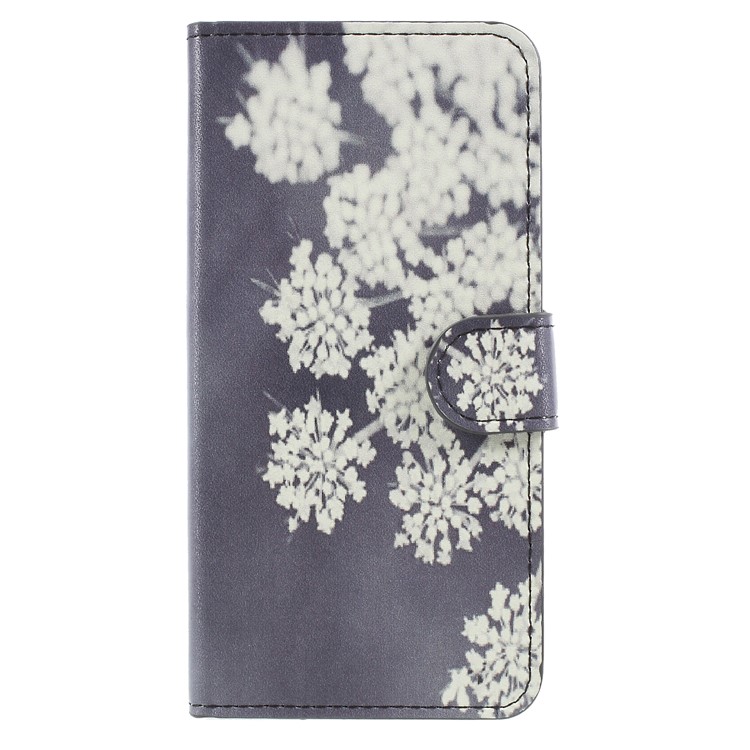 Water Transfer Printing Leather Wallet Phone Cover for Samsung Galaxy J2 Pro 2018 - Blooming Flower-1