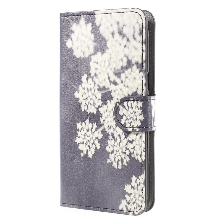 Water Transfer Printing Leather Wallet Phone Cover for Samsung Galaxy J2 Pro 2018 - Blooming Flower-3
