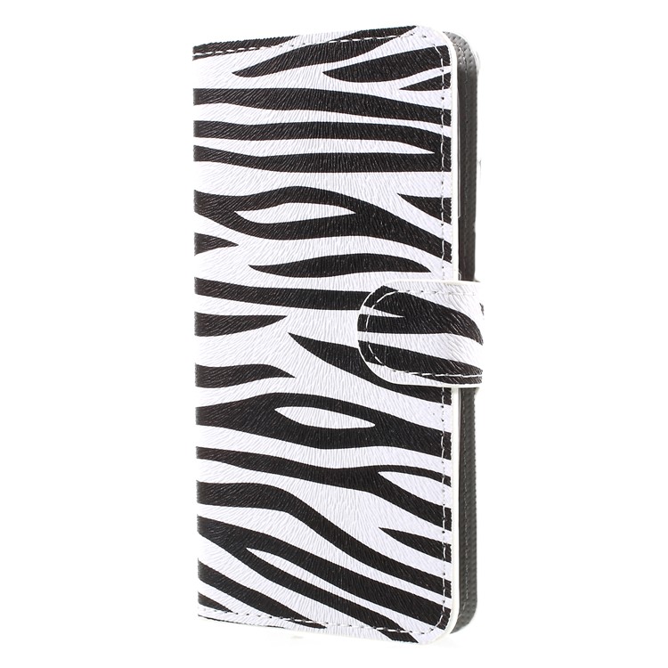 Water Transfer Printing Leather Wallet Mobile Cover for Samsung Galaxy J2 Pro 2018 - Zebra Stripe-3