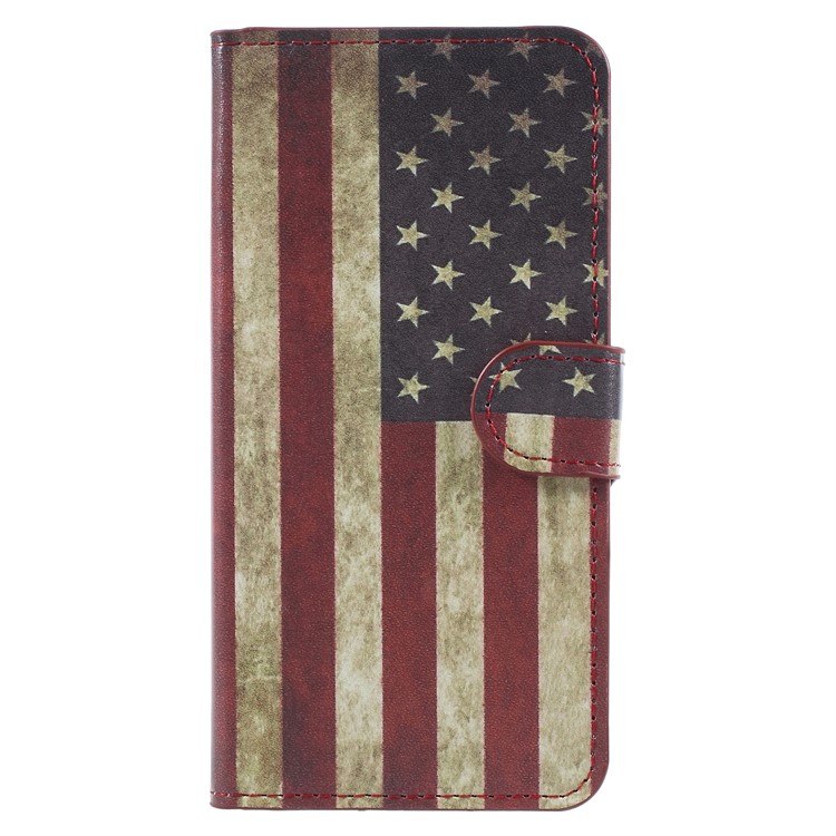 Water Transfer Printing Leather Wallet Shell Case for Samsung Galaxy J2 Pro 2018 - Vintage US Flag-1