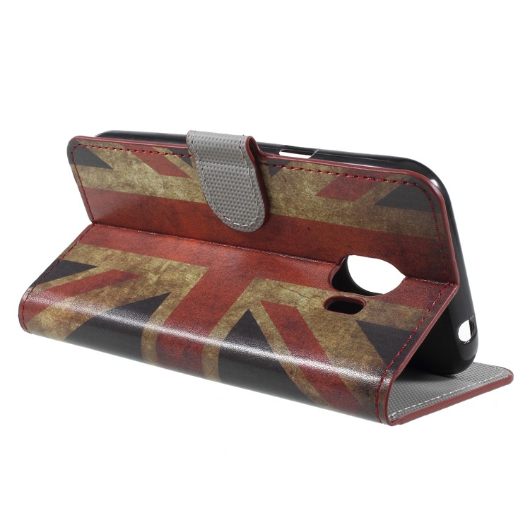 Water Transfer Printing Stand Leather Case Cover for Samsung Galaxy J2 Pro 2018 - Retro UK Flag-5