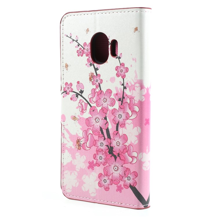 Water Transfer Printing Magnetic Leather Stand Case for Samsung Galaxy J2 Pro 2018 - Wintersweet Flower-2