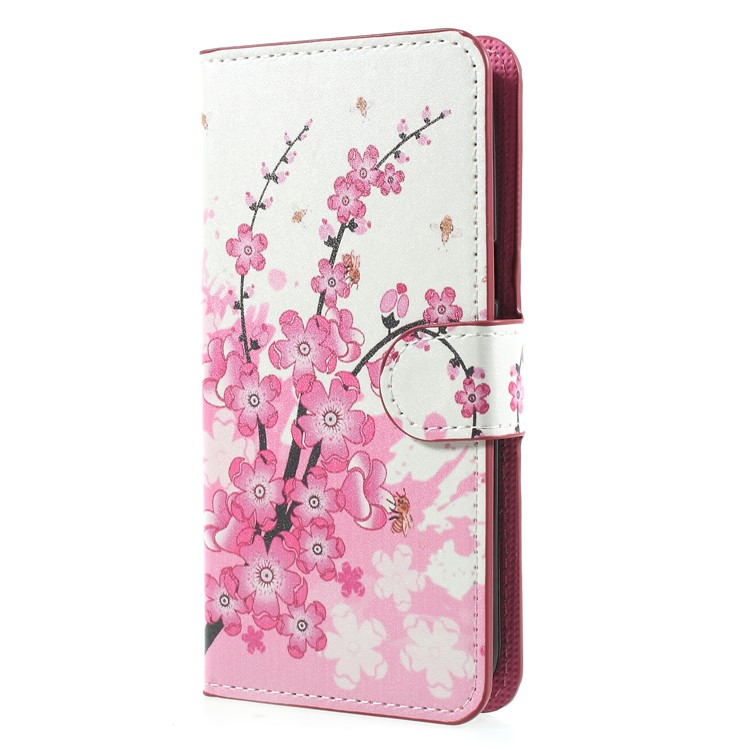 Water Transfer Printing Magnetic Leather Stand Case for Samsung Galaxy J2 Pro 2018 - Wintersweet Flower-3