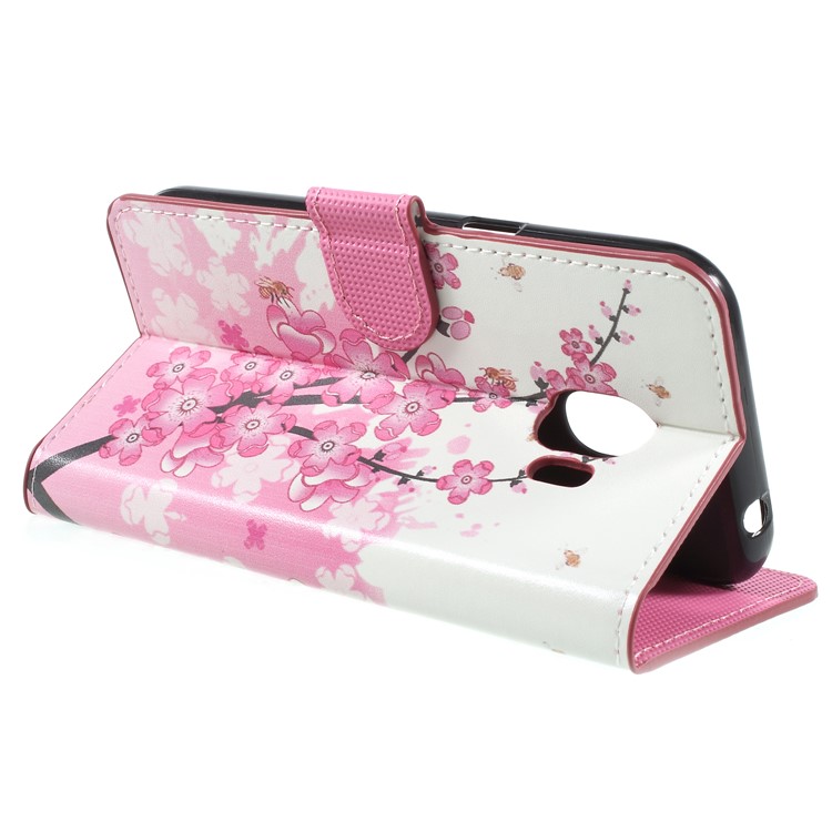 Water Transfer Printing Magnetic Leather Stand Case for Samsung Galaxy J2 Pro 2018 - Wintersweet Flower-5