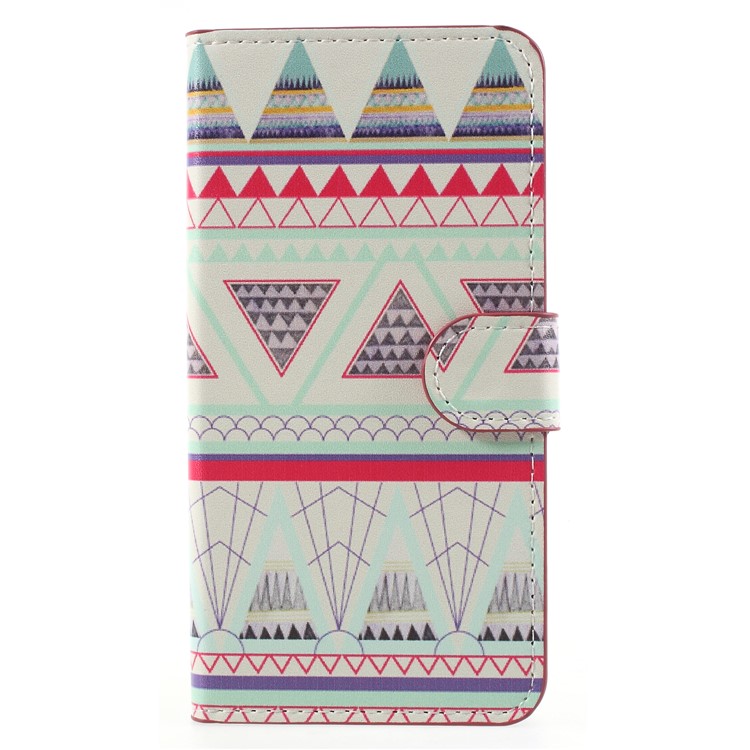 Water Transfer Printing Leather Case Accessory for Samsung Galaxy J2 Pro 2018 - Tribal Triangle-1