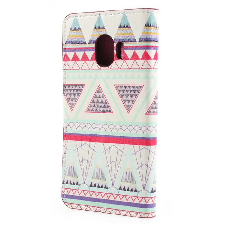 Water Transfer Printing Leather Case Accessory for Samsung Galaxy J2 Pro 2018 - Tribal Triangle-2