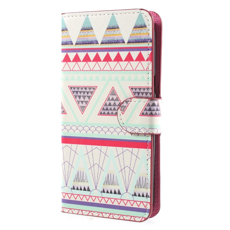 Water Transfer Printing Leather Case Accessory for Samsung Galaxy J2 Pro 2018 - Tribal Triangle-3