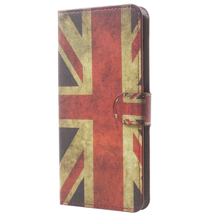 Pattern Printing Leather Magnetic Wallet Stand Folio Cell Phone Case for Samsung Galaxy A8 (2018) - UK Flag-2