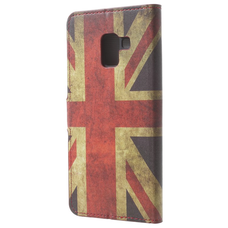 Pattern Printing Leather Magnetic Wallet Stand Folio Cell Phone Case for Samsung Galaxy A8 (2018) - UK Flag-3