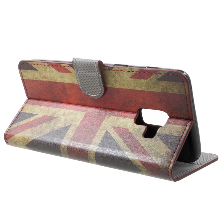 Pattern Printing Leather Magnetic Wallet Stand Folio Cell Phone Case for Samsung Galaxy A8 (2018) - UK Flag-4
