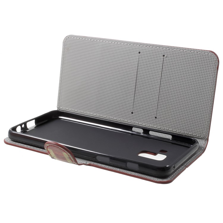 Pattern Printing Leather Magnetic Wallet Stand Folio Cell Phone Case for Samsung Galaxy A8 (2018) - UK Flag-5