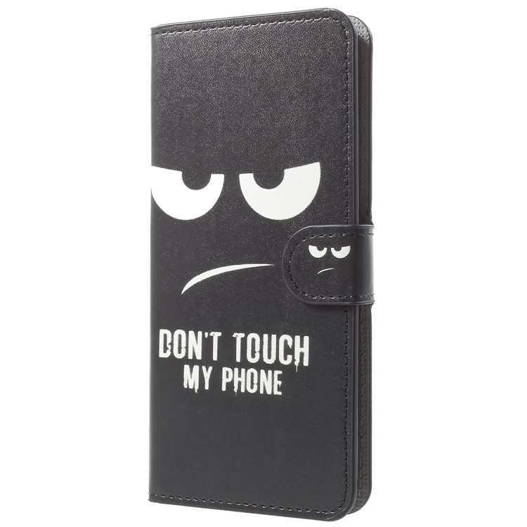 Pattern Printing Leather Magnetic Wallet Stand Folio Mobile Phone Shell for Samsung Galaxy A8 (2018) - Angry Face-2